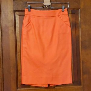 Salmon pencil skirt